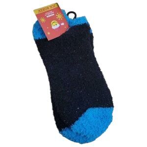 Joe Boxer Womens Cozy Multicolor Fuzzy Crew Socks Shoe Size 4-10 Glitter Black B
